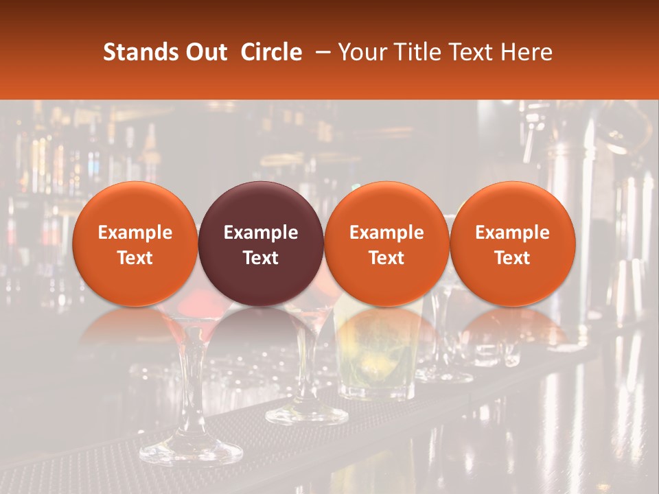 A Row Of Cocktail Glasses Sitting On Top Of A Bar PowerPoint Template