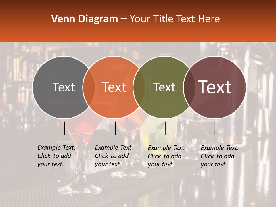 A Row Of Cocktail Glasses Sitting On Top Of A Bar PowerPoint Template