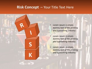 A Row Of Cocktail Glasses Sitting On Top Of A Bar PowerPoint Template