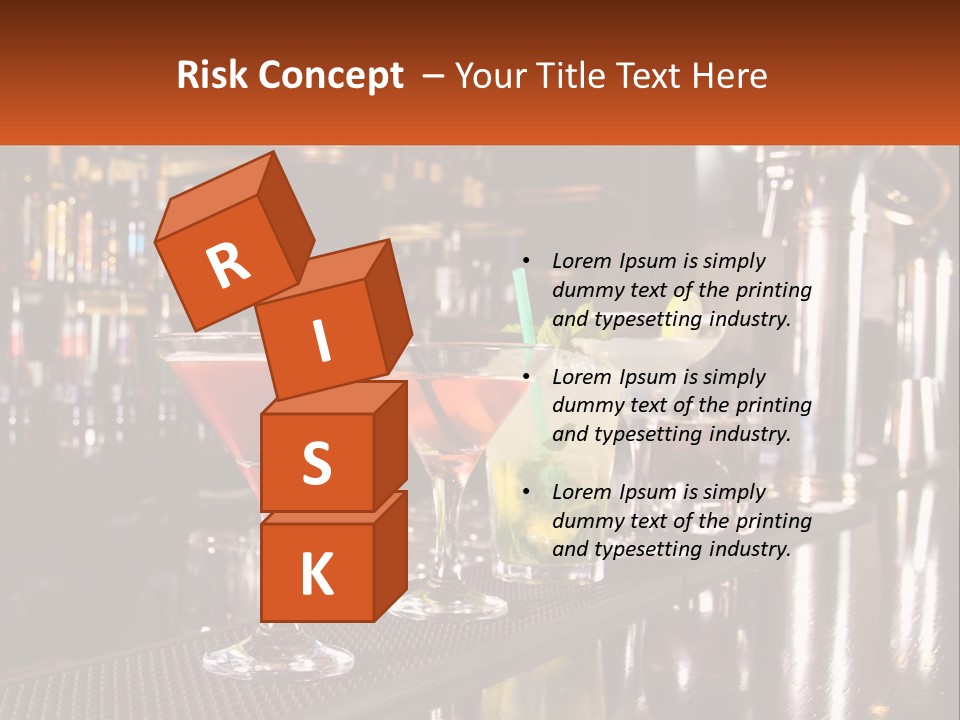 A Row Of Cocktail Glasses Sitting On Top Of A Bar PowerPoint Template