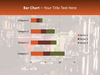 A Row Of Cocktail Glasses Sitting On Top Of A Bar PowerPoint Template
