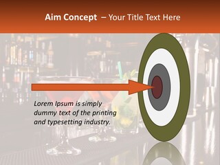 A Row Of Cocktail Glasses Sitting On Top Of A Bar PowerPoint Template