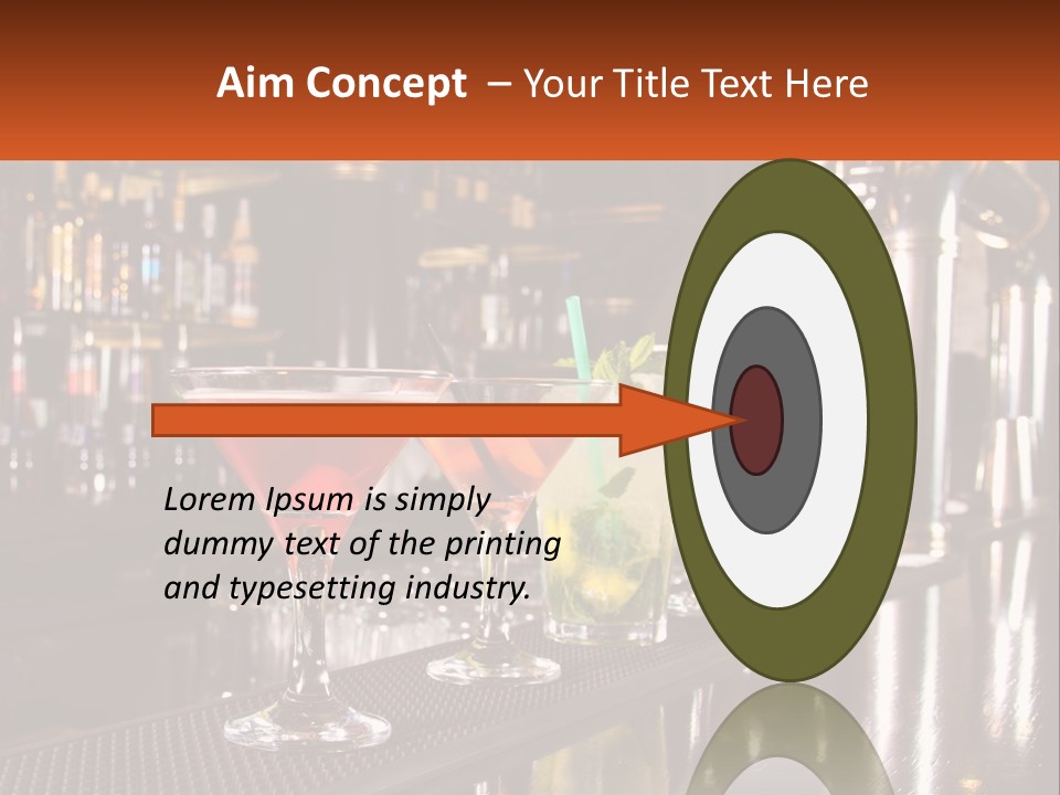 A Row Of Cocktail Glasses Sitting On Top Of A Bar PowerPoint Template