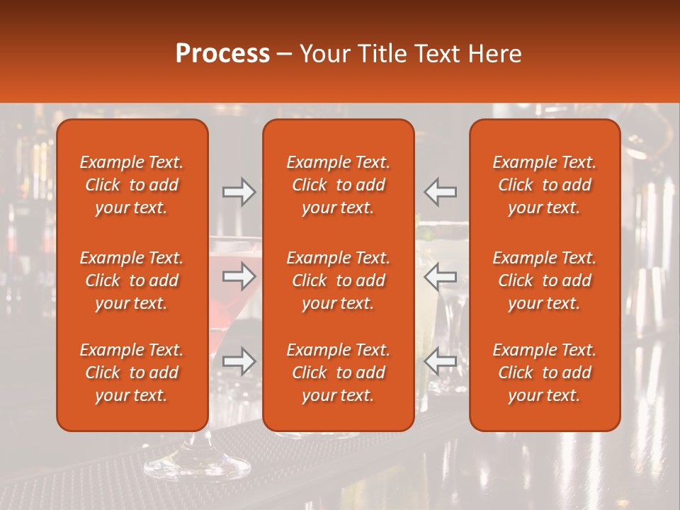A Row Of Cocktail Glasses Sitting On Top Of A Bar PowerPoint Template