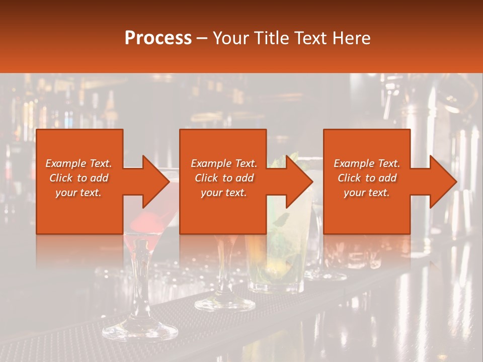 A Row Of Cocktail Glasses Sitting On Top Of A Bar PowerPoint Template
