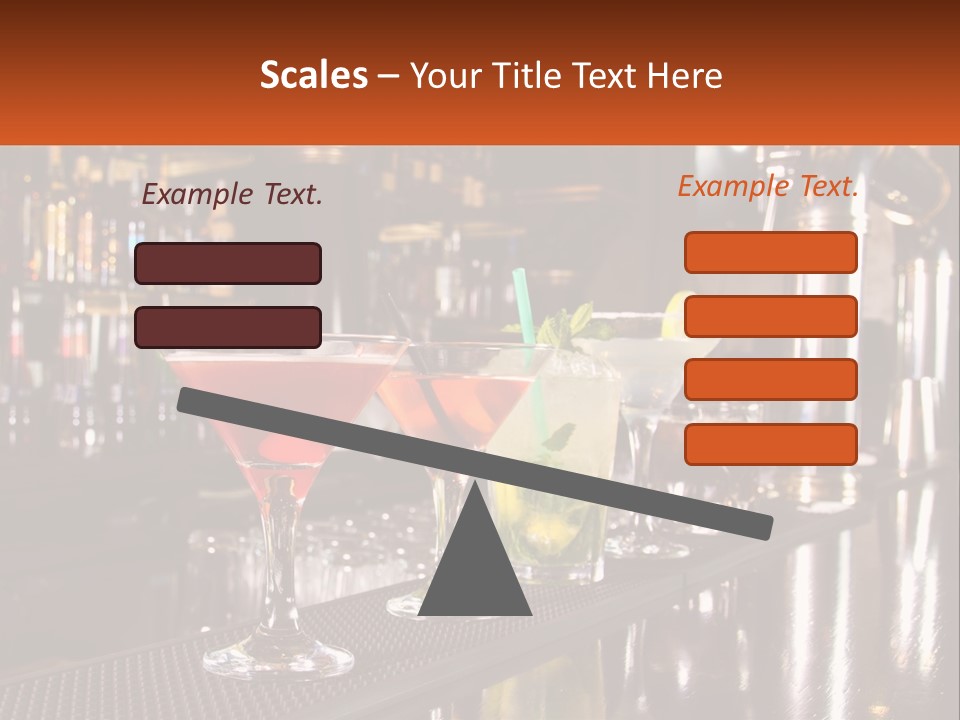A Row Of Cocktail Glasses Sitting On Top Of A Bar PowerPoint Template