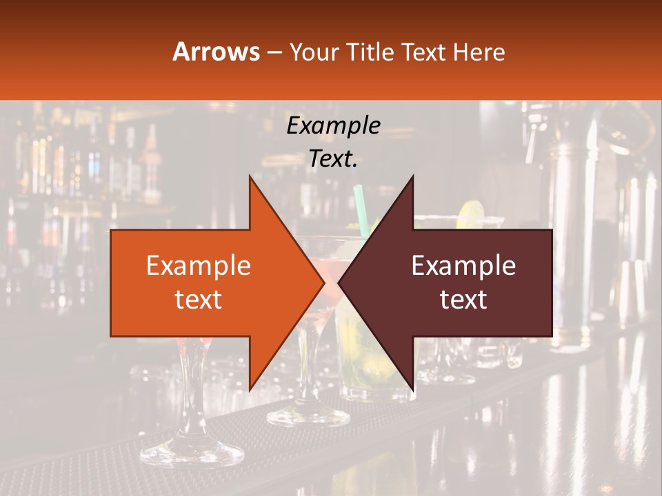 A Row Of Cocktail Glasses Sitting On Top Of A Bar PowerPoint Template