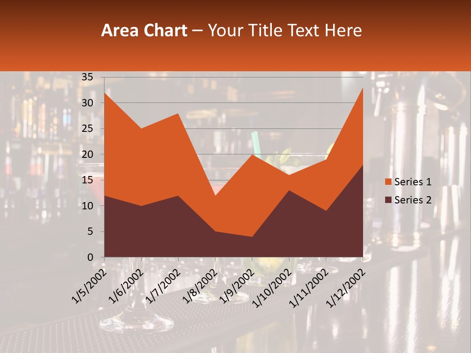 A Row Of Cocktail Glasses Sitting On Top Of A Bar PowerPoint Template