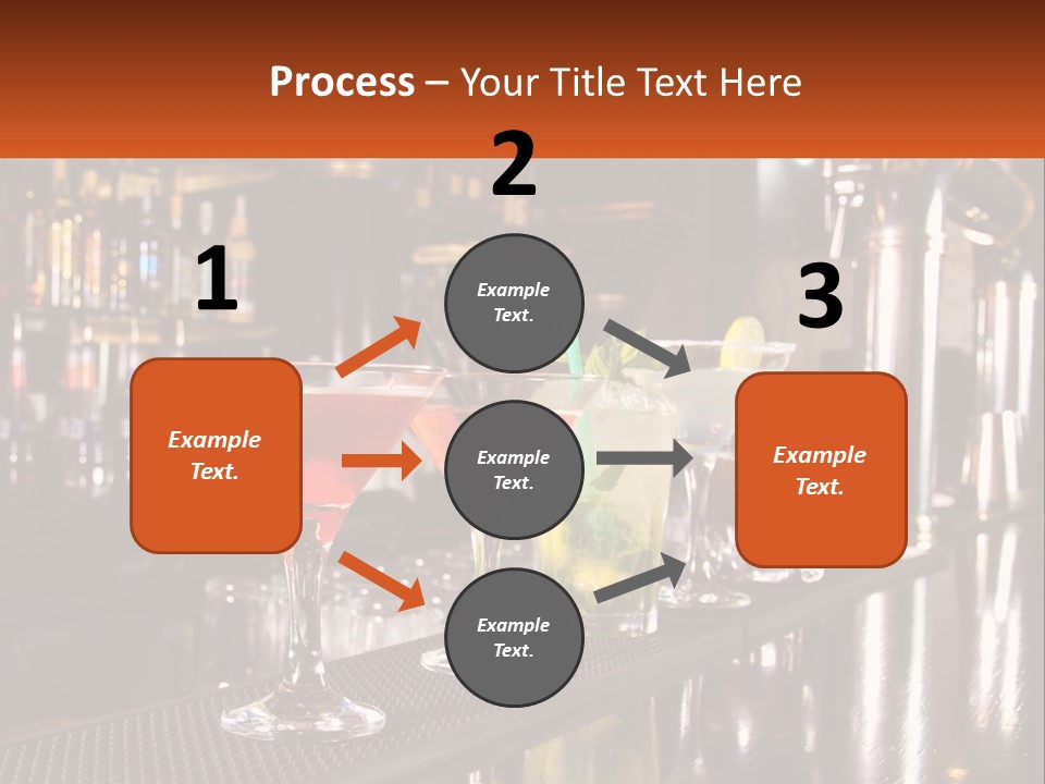 A Row Of Cocktail Glasses Sitting On Top Of A Bar PowerPoint Template