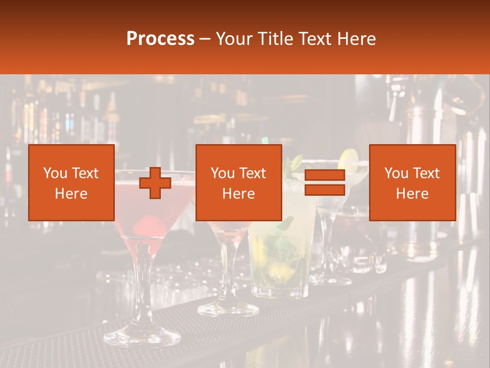 A Row Of Cocktail Glasses Sitting On Top Of A Bar PowerPoint Template