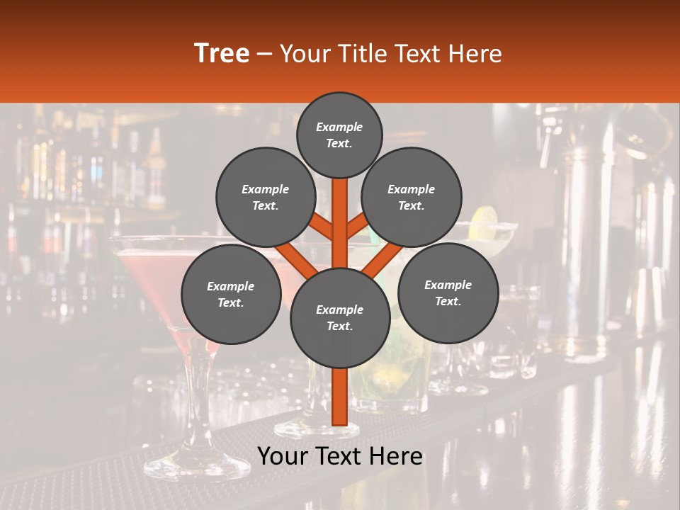 A Row Of Cocktail Glasses Sitting On Top Of A Bar PowerPoint Template