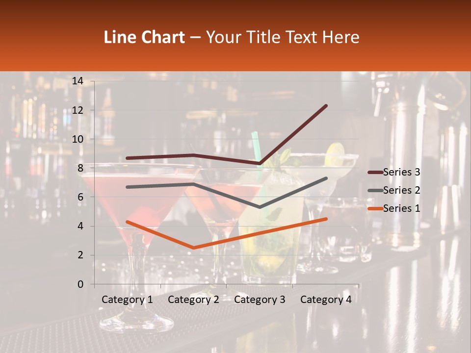 A Row Of Cocktail Glasses Sitting On Top Of A Bar PowerPoint Template