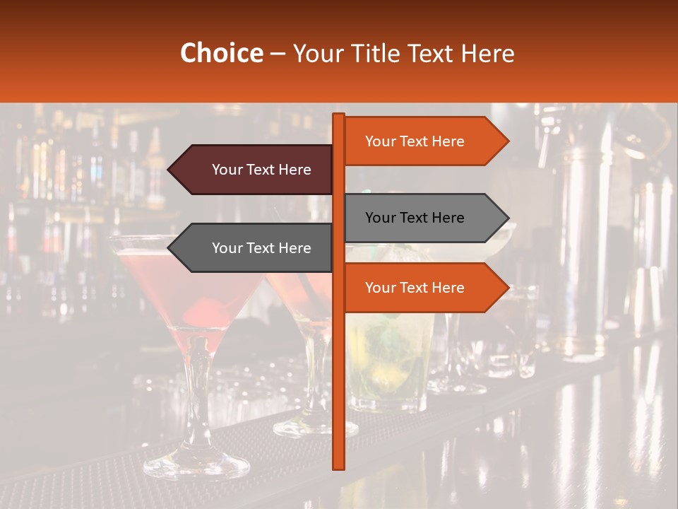 A Row Of Cocktail Glasses Sitting On Top Of A Bar PowerPoint Template