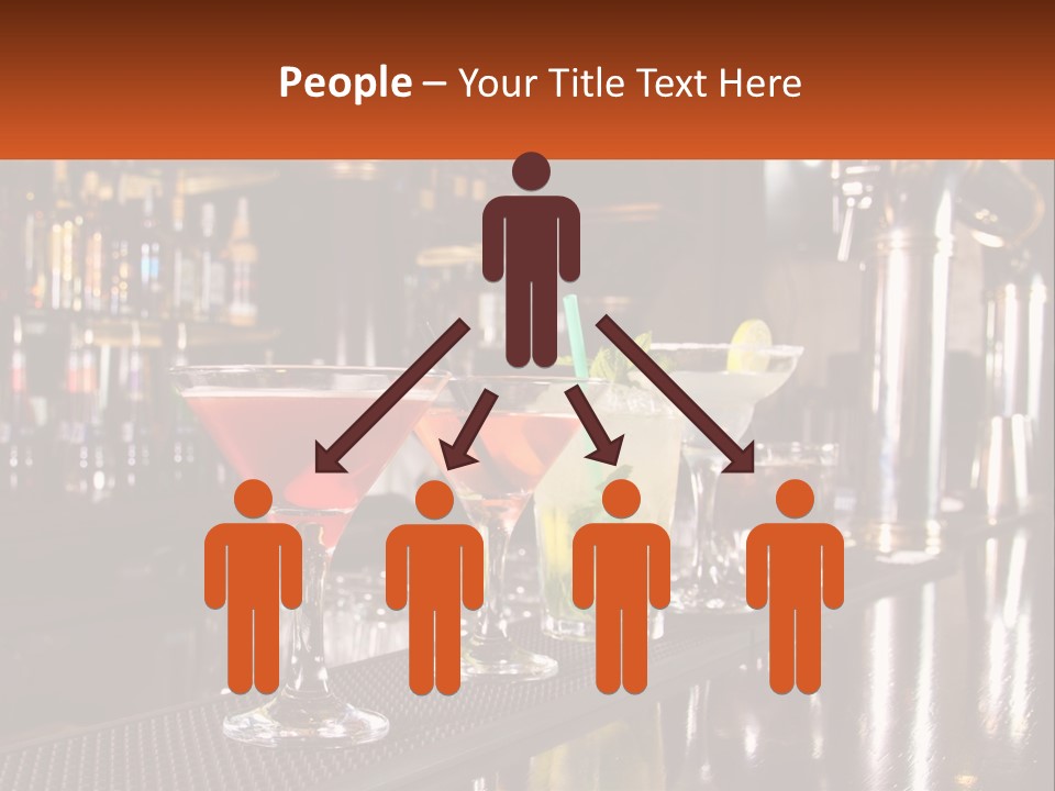 A Row Of Cocktail Glasses Sitting On Top Of A Bar PowerPoint Template
