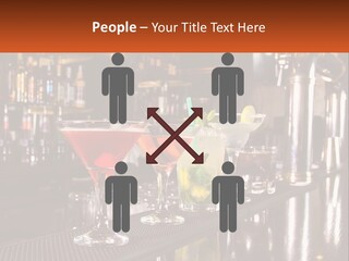 A Row Of Cocktail Glasses Sitting On Top Of A Bar PowerPoint Template