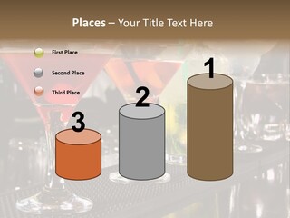 A Row Of Different Colored Drinks On A Bar PowerPoint Template