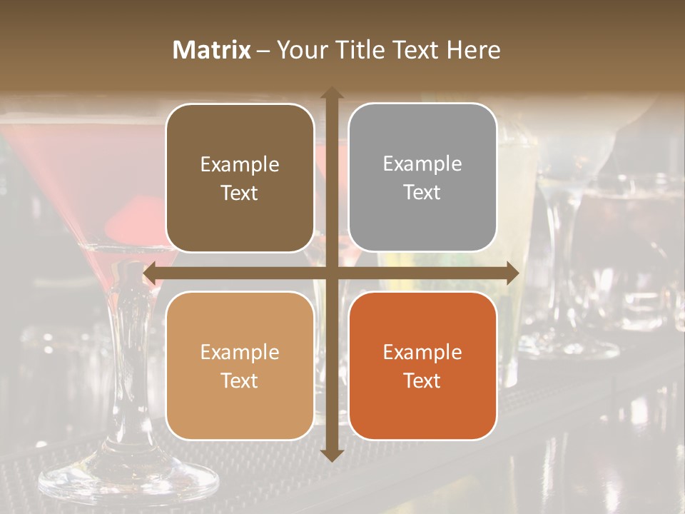 A Row Of Different Colored Drinks On A Bar PowerPoint Template