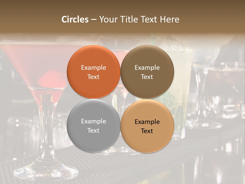 A Row Of Different Colored Drinks On A Bar PowerPoint Template