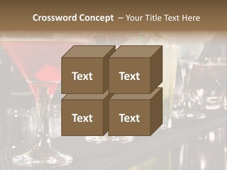 A Row Of Different Colored Drinks On A Bar PowerPoint Template
