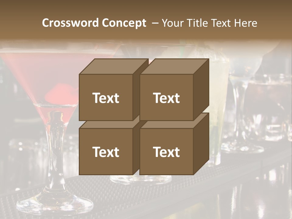 A Row Of Different Colored Drinks On A Bar PowerPoint Template