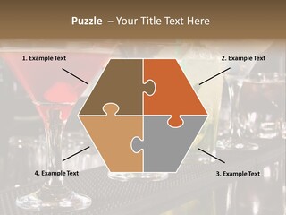 A Row Of Different Colored Drinks On A Bar PowerPoint Template