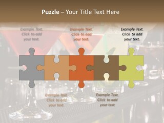 A Row Of Different Colored Drinks On A Bar PowerPoint Template