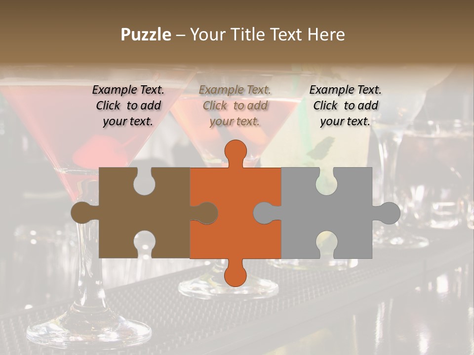 A Row Of Different Colored Drinks On A Bar PowerPoint Template