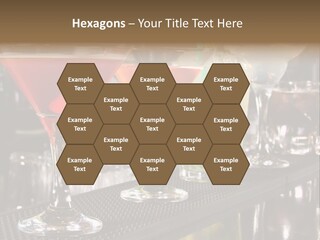 A Row Of Different Colored Drinks On A Bar PowerPoint Template