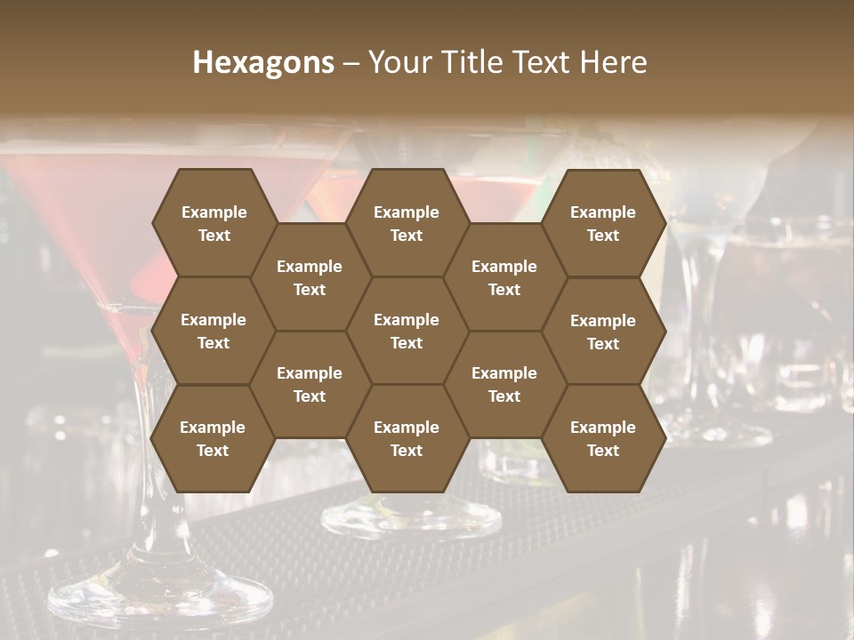 A Row Of Different Colored Drinks On A Bar PowerPoint Template