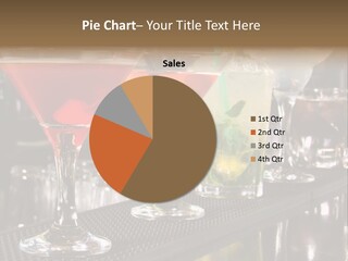 A Row Of Different Colored Drinks On A Bar PowerPoint Template