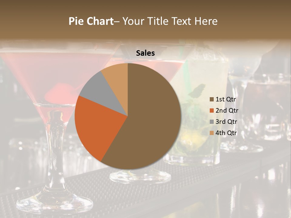 A Row Of Different Colored Drinks On A Bar PowerPoint Template