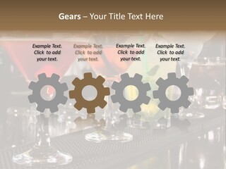 A Row Of Different Colored Drinks On A Bar PowerPoint Template