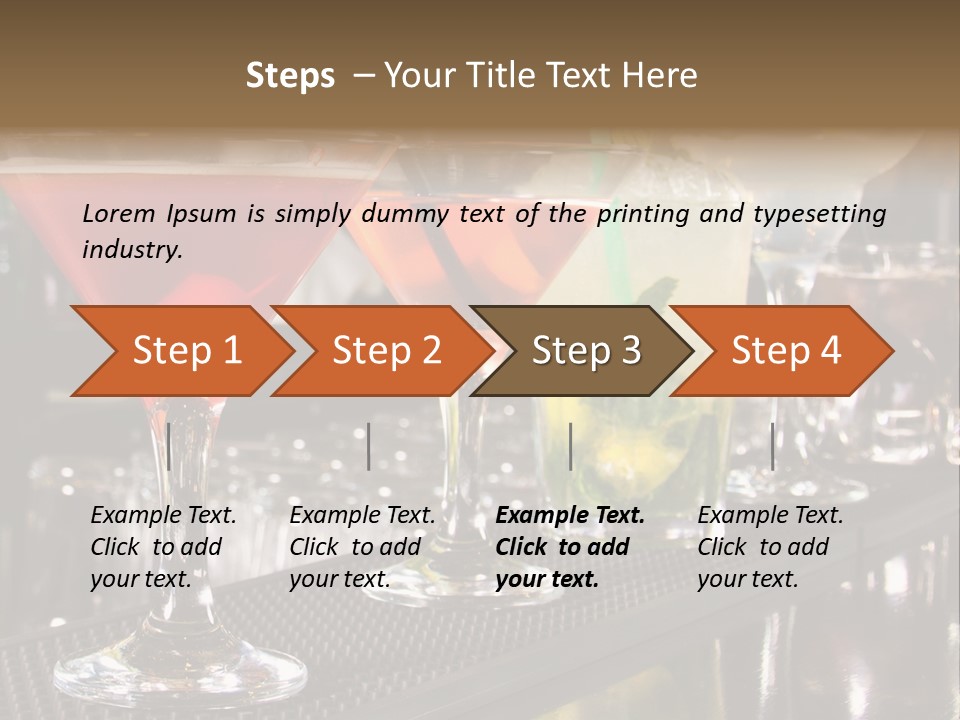 A Row Of Different Colored Drinks On A Bar PowerPoint Template