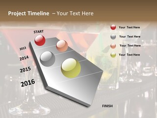 A Row Of Different Colored Drinks On A Bar PowerPoint Template