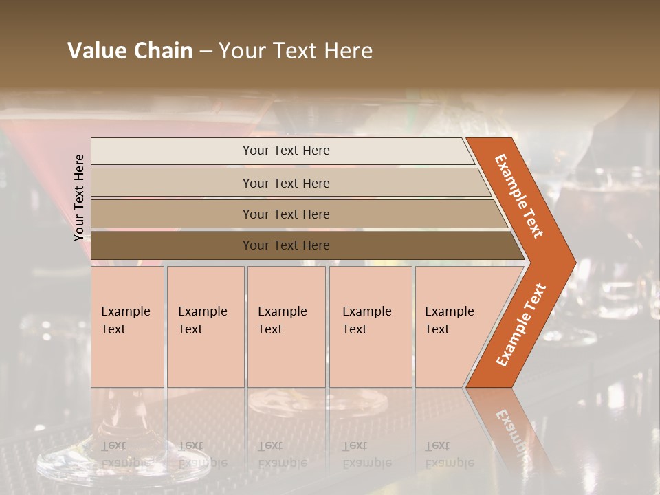 A Row Of Different Colored Drinks On A Bar PowerPoint Template