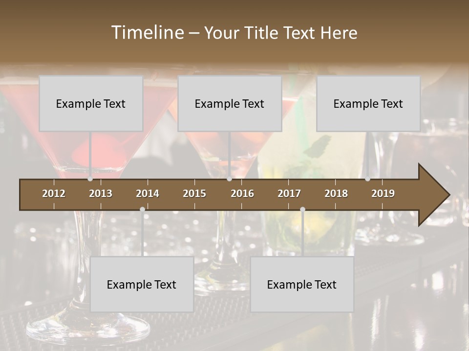 A Row Of Different Colored Drinks On A Bar PowerPoint Template