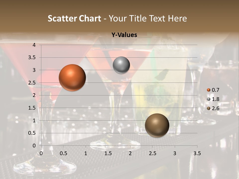 A Row Of Different Colored Drinks On A Bar PowerPoint Template