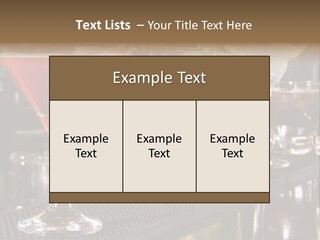 A Row Of Different Colored Drinks On A Bar PowerPoint Template