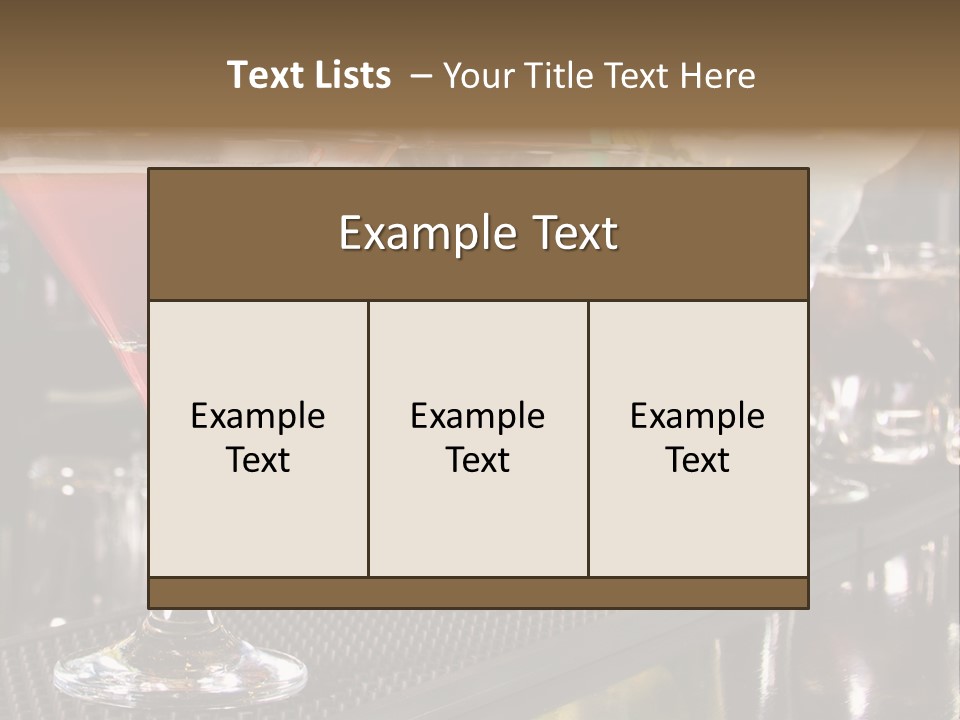 A Row Of Different Colored Drinks On A Bar PowerPoint Template