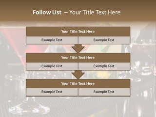 A Row Of Different Colored Drinks On A Bar PowerPoint Template