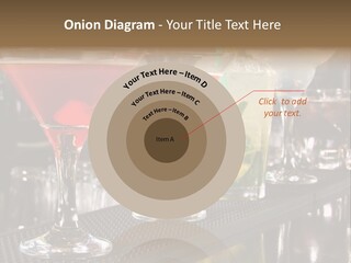 A Row Of Different Colored Drinks On A Bar PowerPoint Template