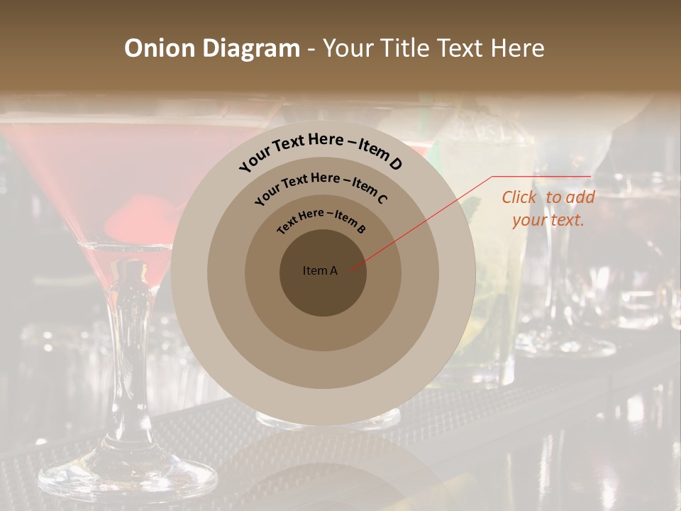 A Row Of Different Colored Drinks On A Bar PowerPoint Template