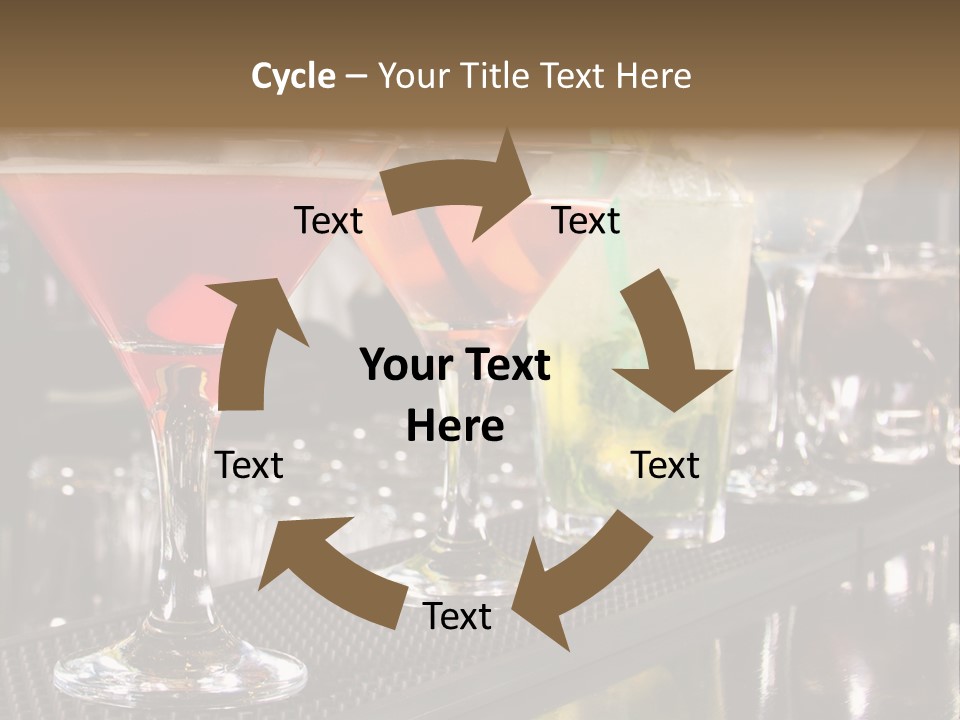 A Row Of Different Colored Drinks On A Bar PowerPoint Template