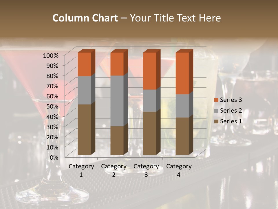 A Row Of Different Colored Drinks On A Bar PowerPoint Template