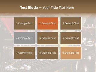 A Row Of Different Colored Drinks On A Bar PowerPoint Template