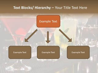 A Row Of Different Colored Drinks On A Bar PowerPoint Template