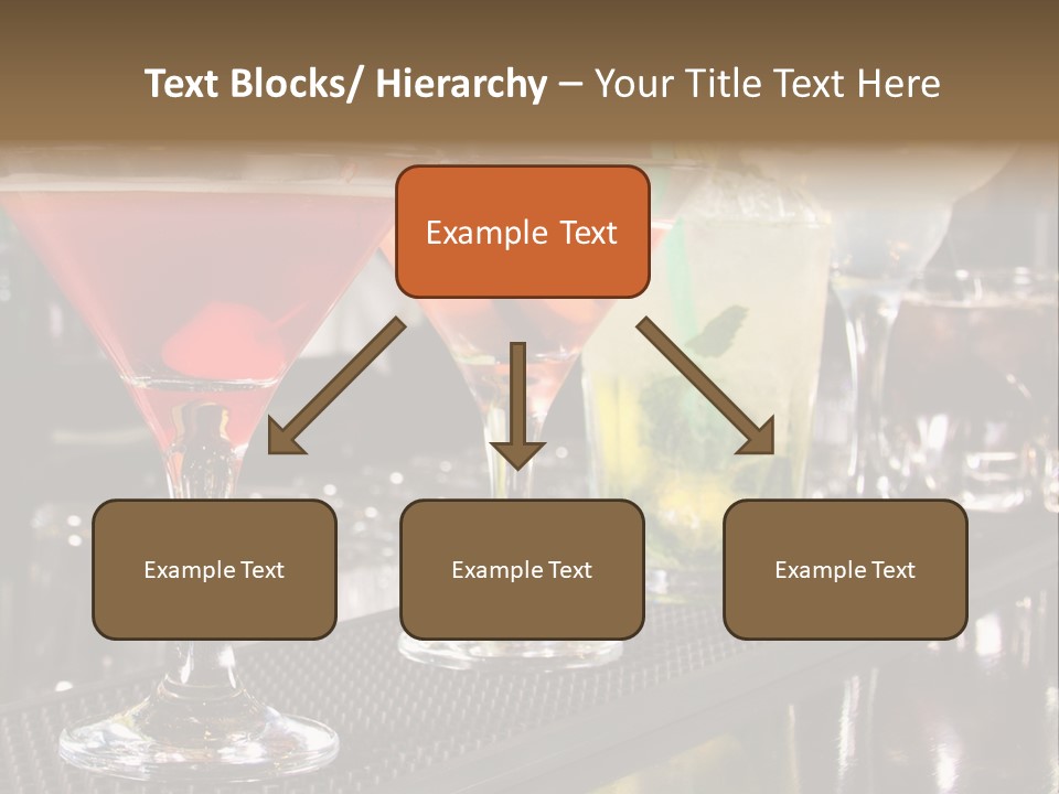A Row Of Different Colored Drinks On A Bar PowerPoint Template