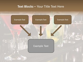 A Row Of Different Colored Drinks On A Bar PowerPoint Template