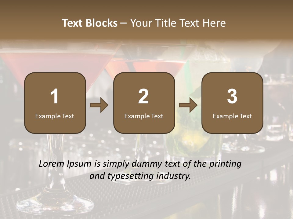 A Row Of Different Colored Drinks On A Bar PowerPoint Template