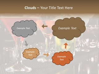 A Row Of Different Colored Drinks On A Bar PowerPoint Template